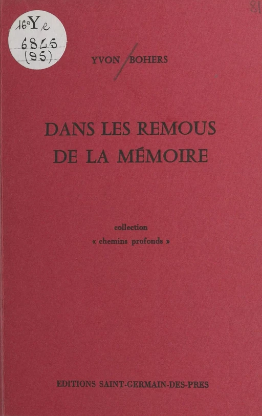 Dans les remous de la mémoire - Yvon Bohers - FeniXX réédition numérique