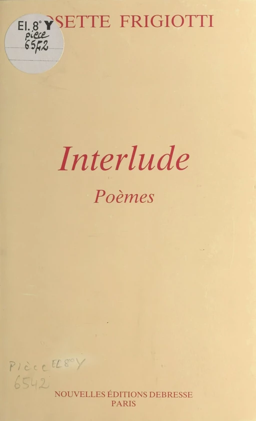 Interlude - Josette Frigiotti - FeniXX réédition numérique