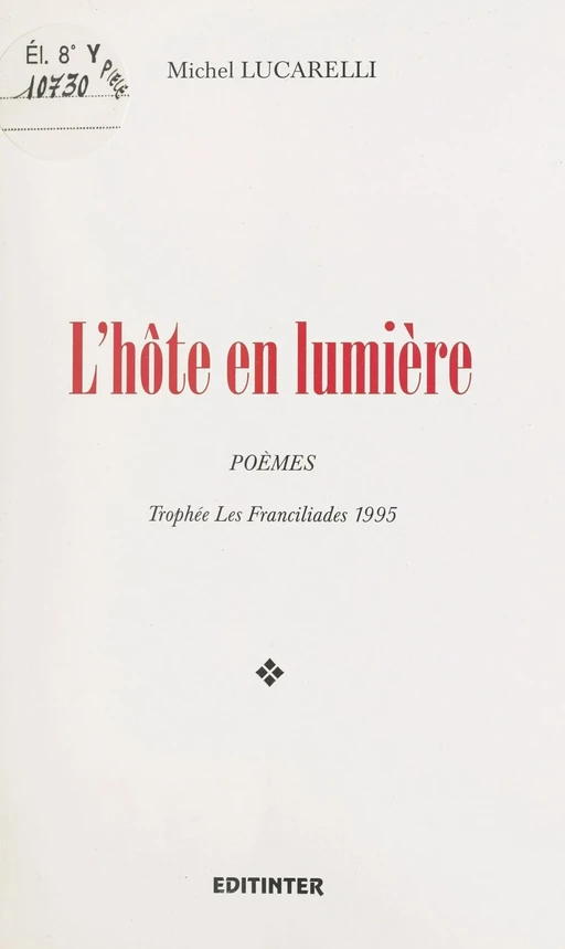 L'hôte en lumière - Michel Lucarelli - FeniXX réédition numérique