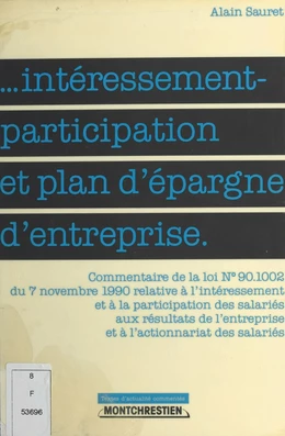 Intéressement-participation et plan d'épargne d'entreprise