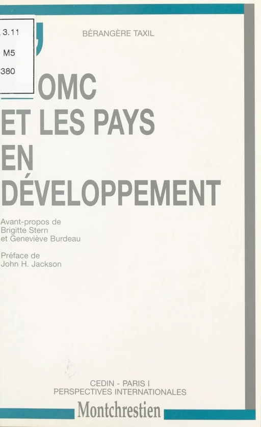 L'OMC et les pays en développement - Bérangère Taxil - FeniXX réédition numérique