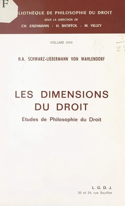 Les dimensions du droit : études de philosophie du droit