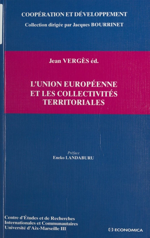 L'Union européenne et les collectivités territoriales - Jean Vergès - FeniXX réédition numérique