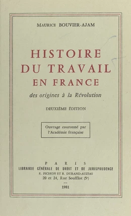 Histoire du travail en France : des origines à la Révolution