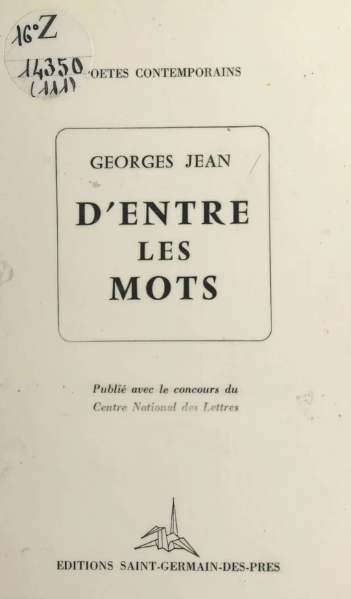 D'entre les mots - Georges Jean - FeniXX réédition numérique