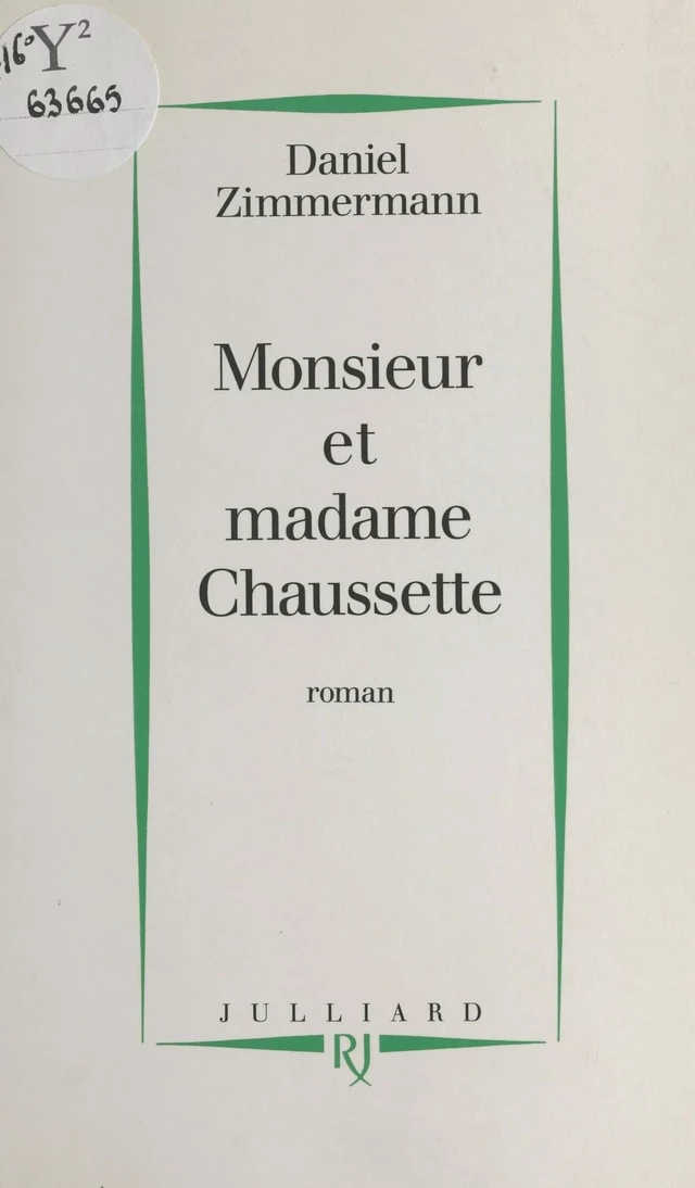 Monsieur et madame Chaussette - Daniel Zimmermann - FeniXX réédition numérique