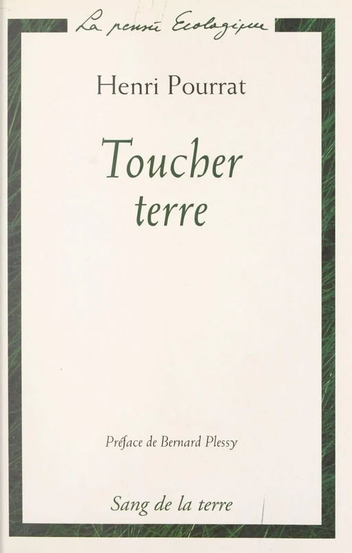 Toucher terre - Henri Pourrat - FeniXX réédition numérique