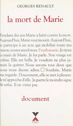 La mort de Marie : document