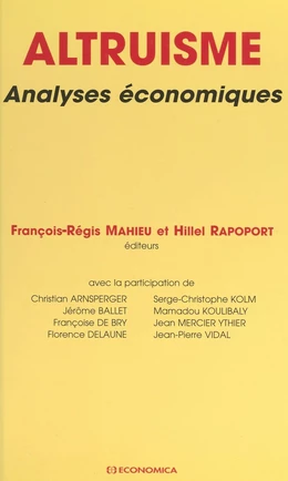 Altruisme : analyses économiques