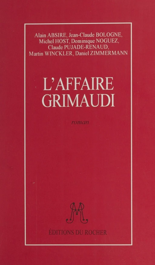 L'affaire Grimaudi - Jean Claude Bologne, Michel Host - FeniXX réédition numérique