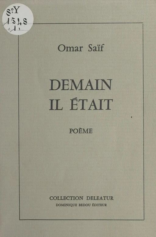 Demain il était - Omar Saif,  Assadour - FeniXX réédition numérique