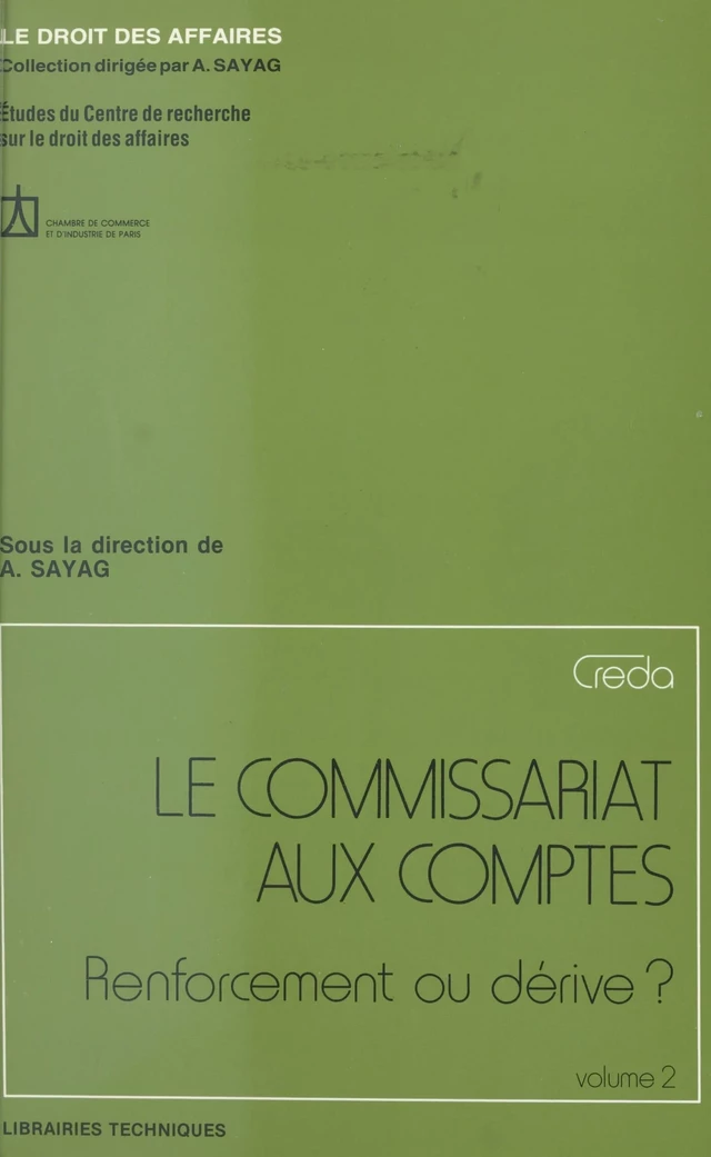 Le commissariat aux comptes : renforcement ou dérive ? (2) - Alain Sayag - FeniXX réédition numérique