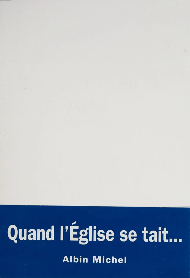 Le silence et la douleur : lettre à Mgr Lustiger - Michel Massenet - FeniXX réédition numérique