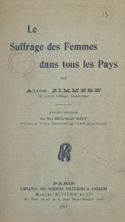 Le suffrage des femmes dans tous les pays