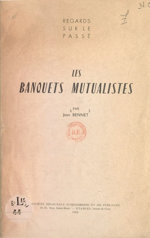 Les banquets mutualistes - Jean Bennet - FeniXX réédition numérique