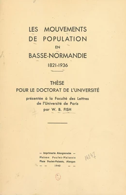 Les mouvements de population en Basse-Normandie, 1821-1936