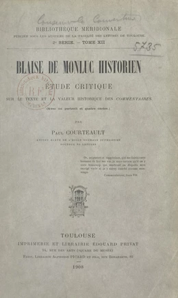 Blaise de Monluc, historien