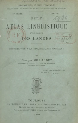 Petit atlas linguistique d'une région des Landes