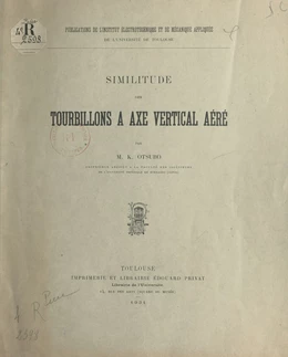 Similitude des tourbillons à axe vertical aéré