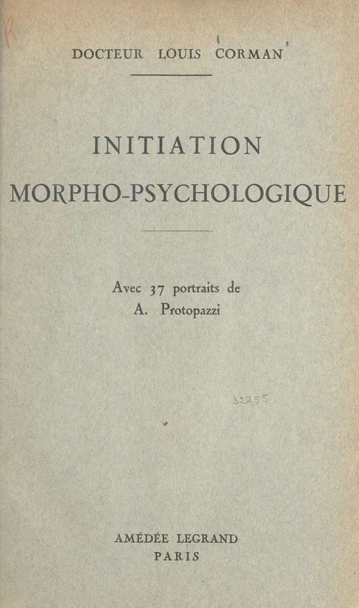 Initiation morpho-psychologique - Louis Corman - FeniXX réédition numérique