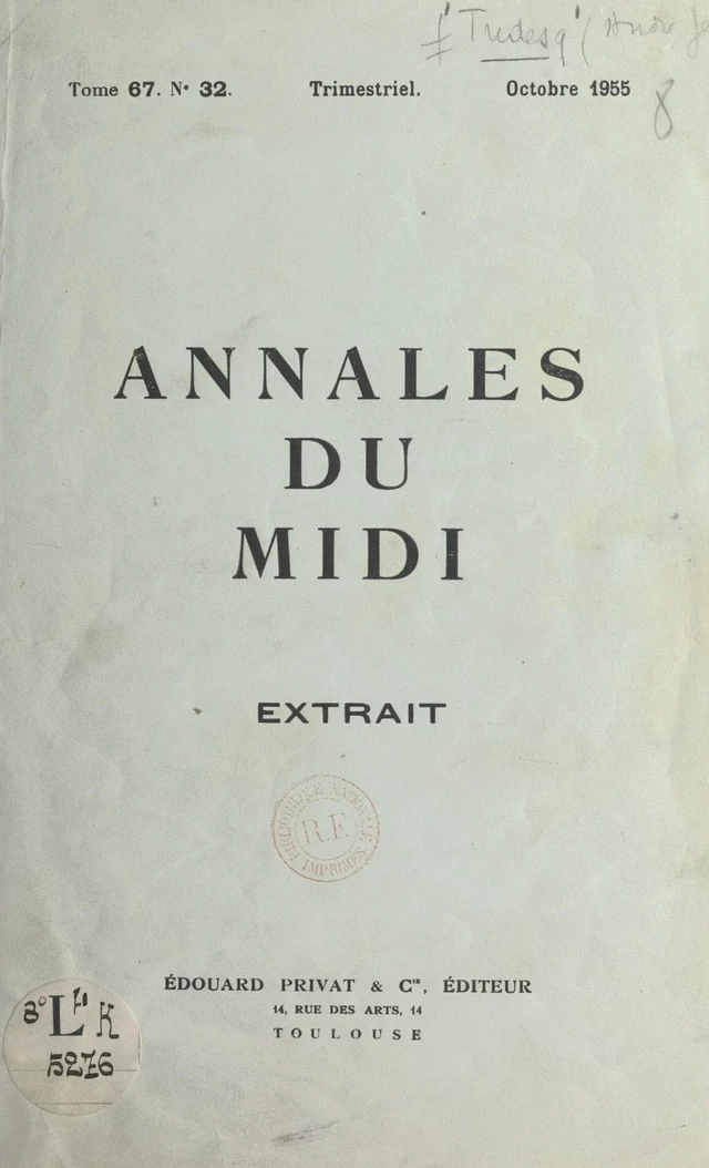 L'élection du président de la République en 1848 dans l'Hérault - André-Jean Tudesq - FeniXX réédition numérique