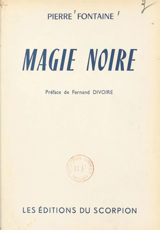 Magie noire - Pierre Fontaine - FeniXX réédition numérique