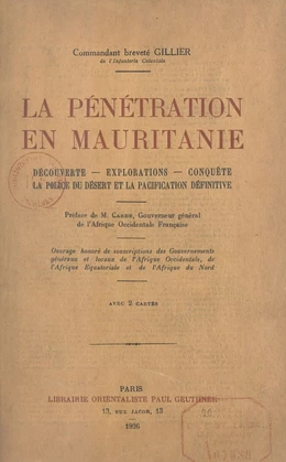 La pénétration en Mauritanie