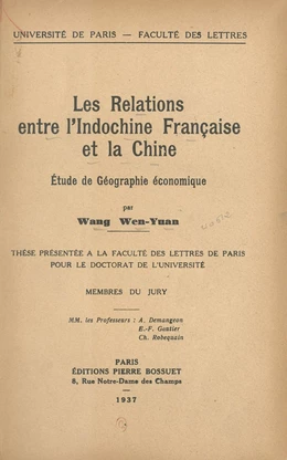 Les relations entre l'Indochine française et la Chine