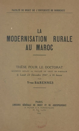 La modernisation rurale au Maroc