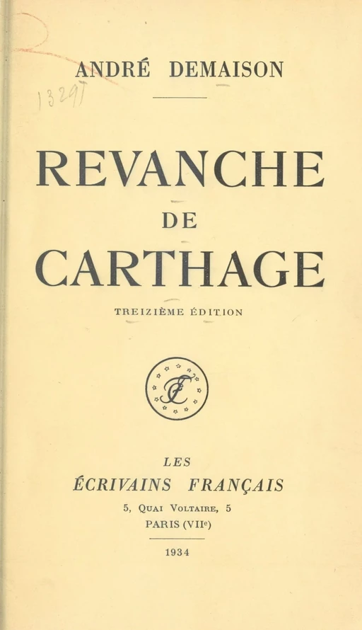 Revanche de Carthage - André Demaison - FeniXX réédition numérique