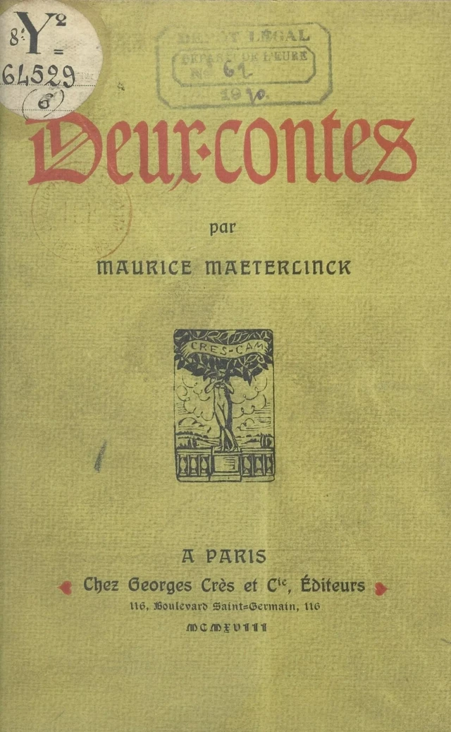 Deux-contes - Maurice Maeterlinck - FeniXX réédition numérique