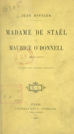 Madame de Staël et Maurice O'Donnell