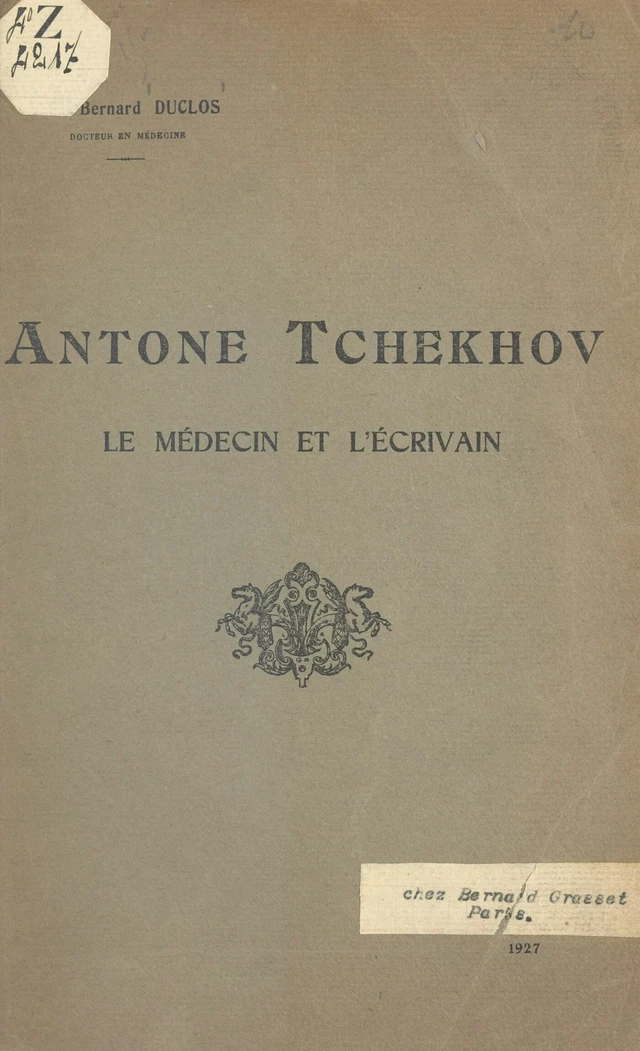 Antone Tchekhov - Henri Duclos - FeniXX réédition numérique