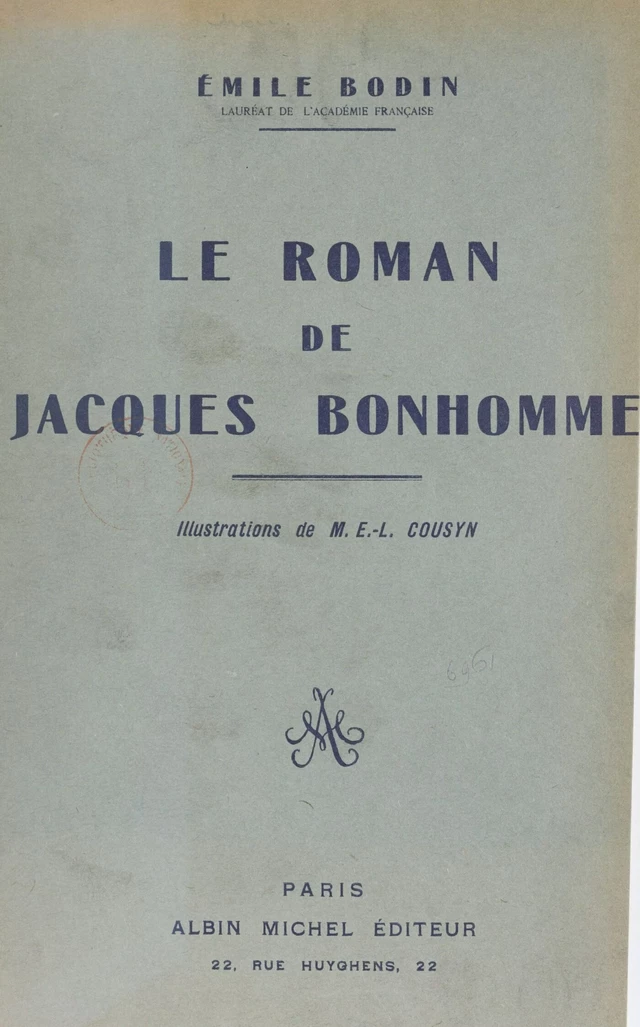 Le roman de Jacques Bonhomme - Émile Bodin - FeniXX réédition numérique