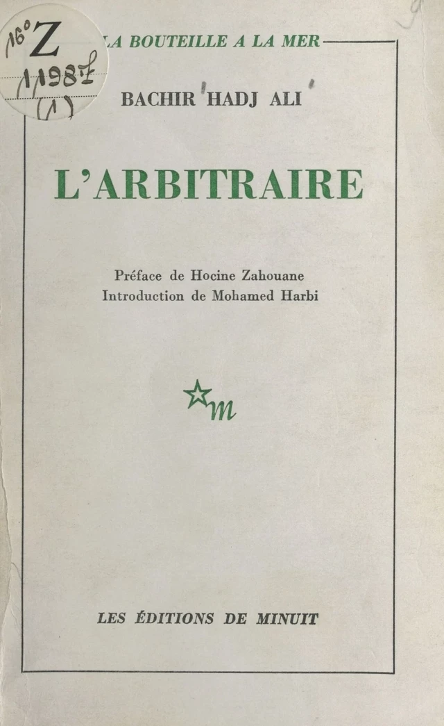 L'arbitraire - Bachir Hadj Ali - FeniXX réédition numérique