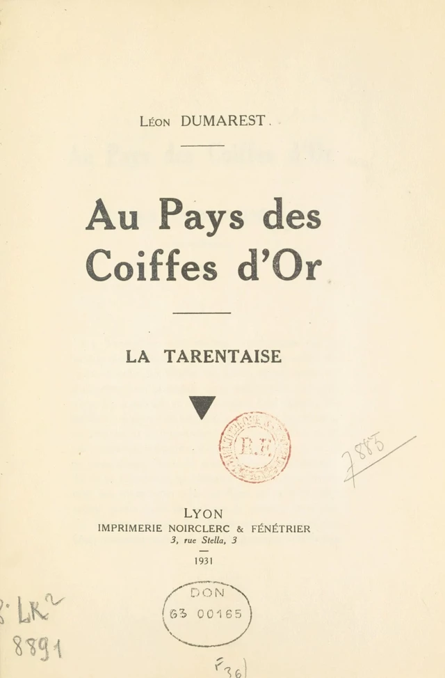 Au pays des coiffes d'or - Léon Dumarest - FeniXX réédition numérique