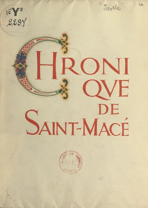 Chronique de Saint-Macé - Jacques Isolle - FeniXX réédition numérique