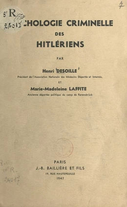 Psychologie criminelle des hitlériens