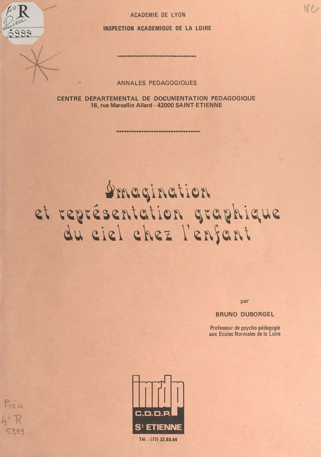 Imagination et représentation graphique du ciel chez l'enfant - Bruno Duborgel - FeniXX réédition numérique