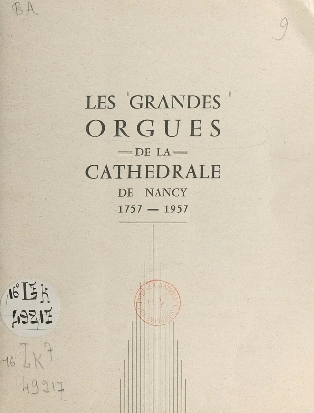 Les grandes orgues de la cathédrale de Nancy - Henry Hennequin - FeniXX réédition numérique