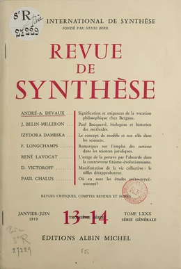 Signification et exigences de la vocation philosophique chez Bergson