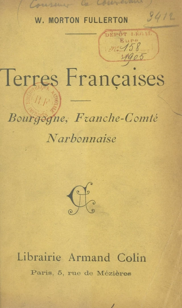 Terres françaises - William Morton Fullerton - FeniXX réédition numérique