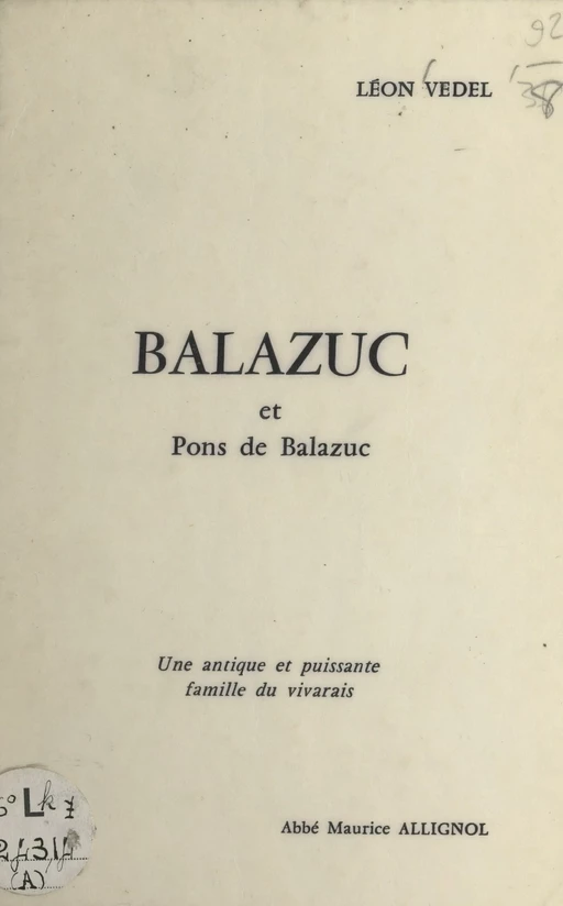 Balazuc et Pons de Balazuc - Léon Vedel - FeniXX réédition numérique