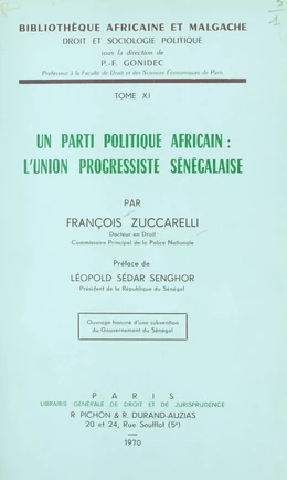 Un parti politique africain, l'Union progressiste sénégalaise