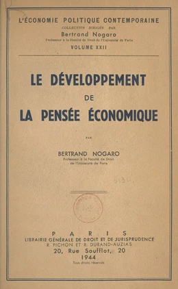 Le développement de la pensée économique