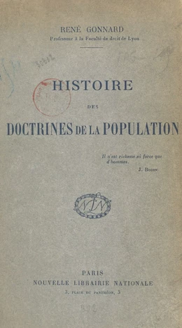 Histoire des doctrines de la population