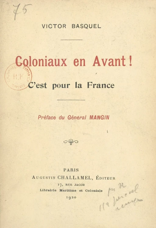 Coloniaux en avant ! - Victor Basquel - FeniXX réédition numérique