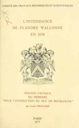 L'intendance de Flandre wallonne en 1698