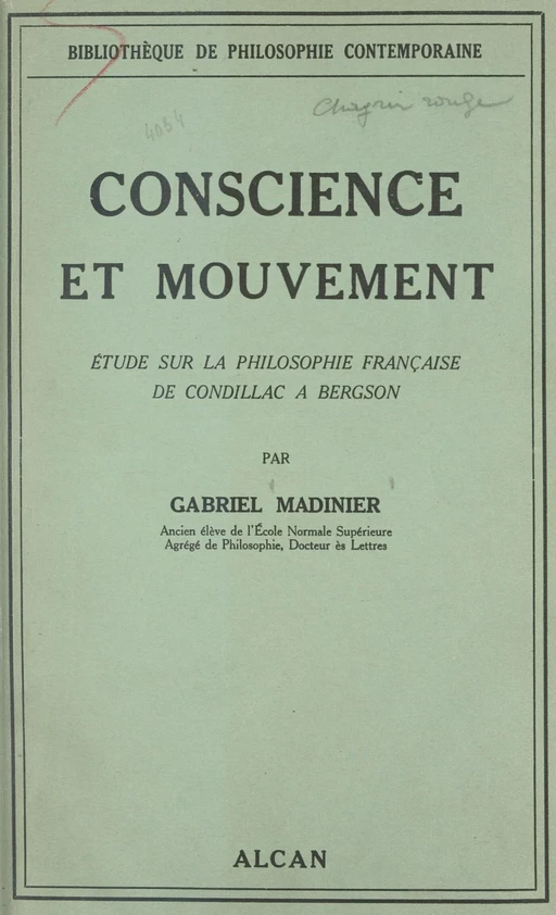 Conscience et mouvement - Gabriel Madinier - FeniXX réédition numérique