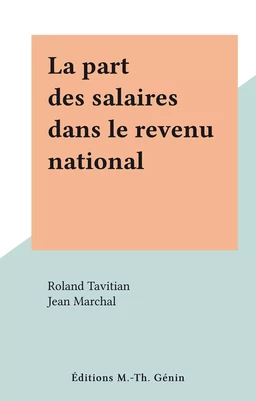 La part des salaires dans le revenu national